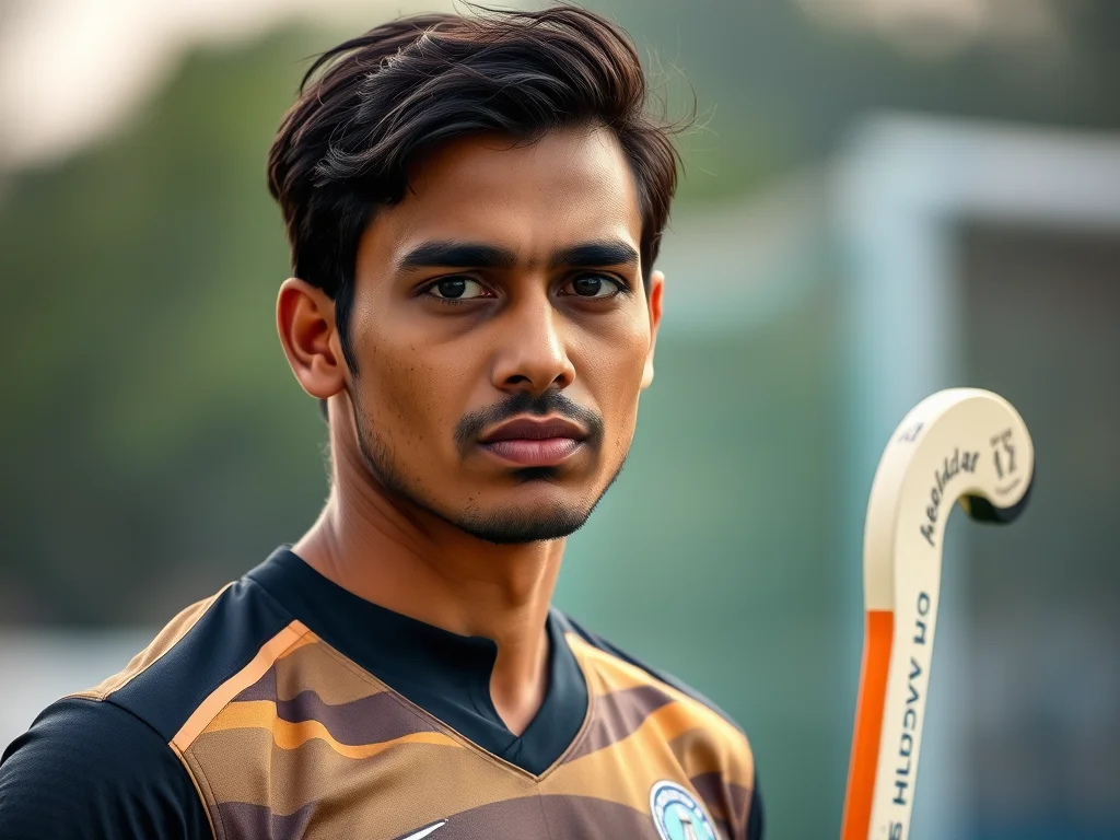 Portrait of an Indian field hockey player